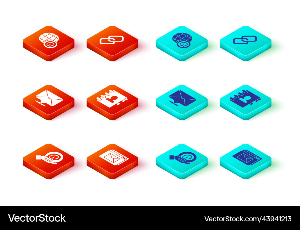 Set mail and e-mail in hand website envelope Vector Image