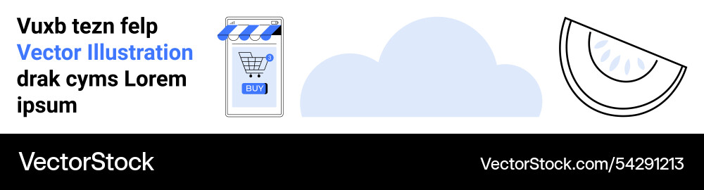 Shopping cart cloud text elements Shopping cart cloud text elements vector image