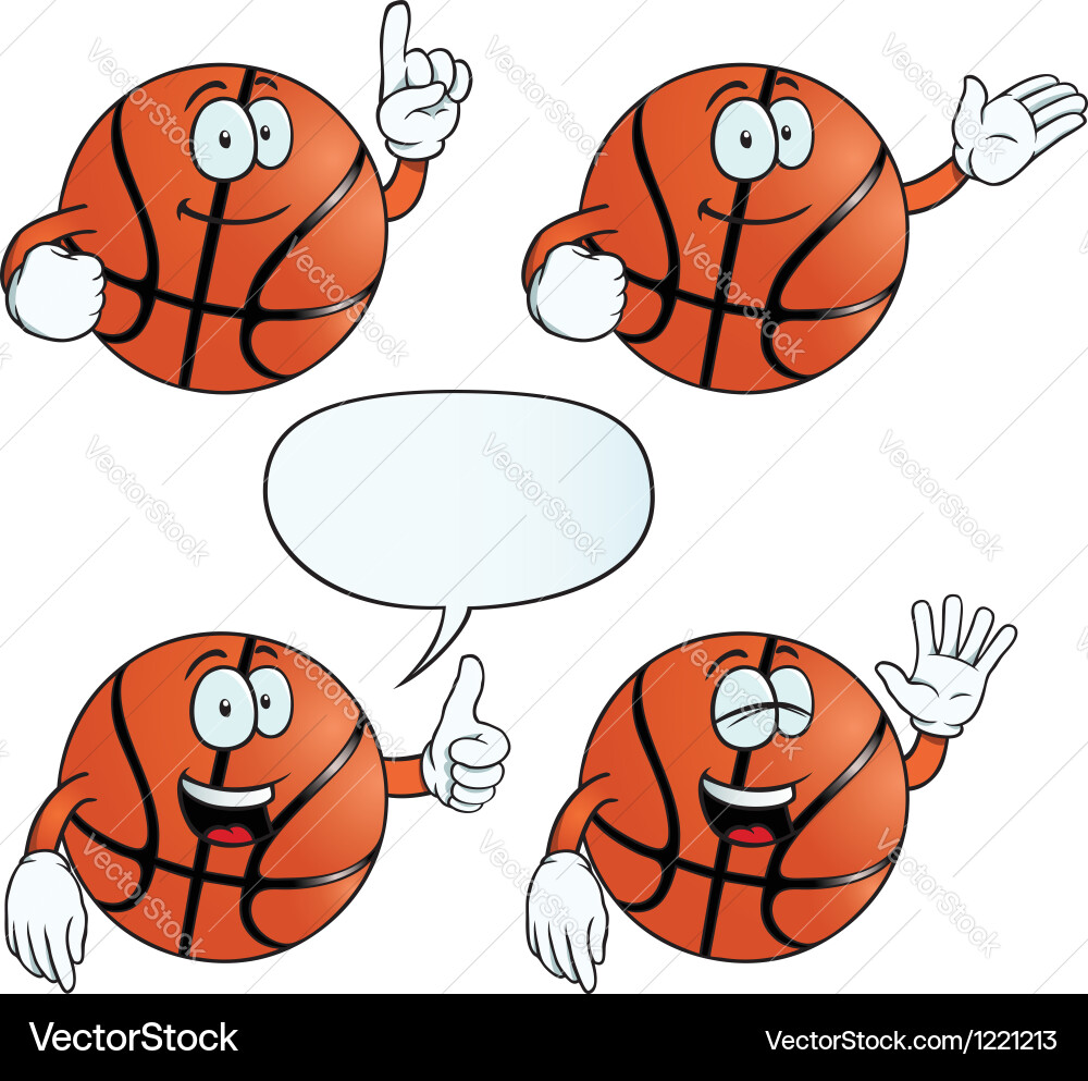 Smiling basketball set vector image