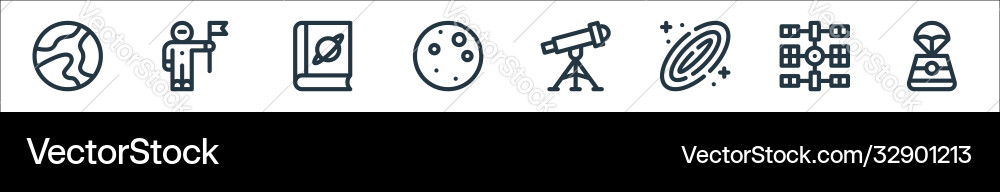 Space line icons linear set quality Space line icons linear set quality Vector Image