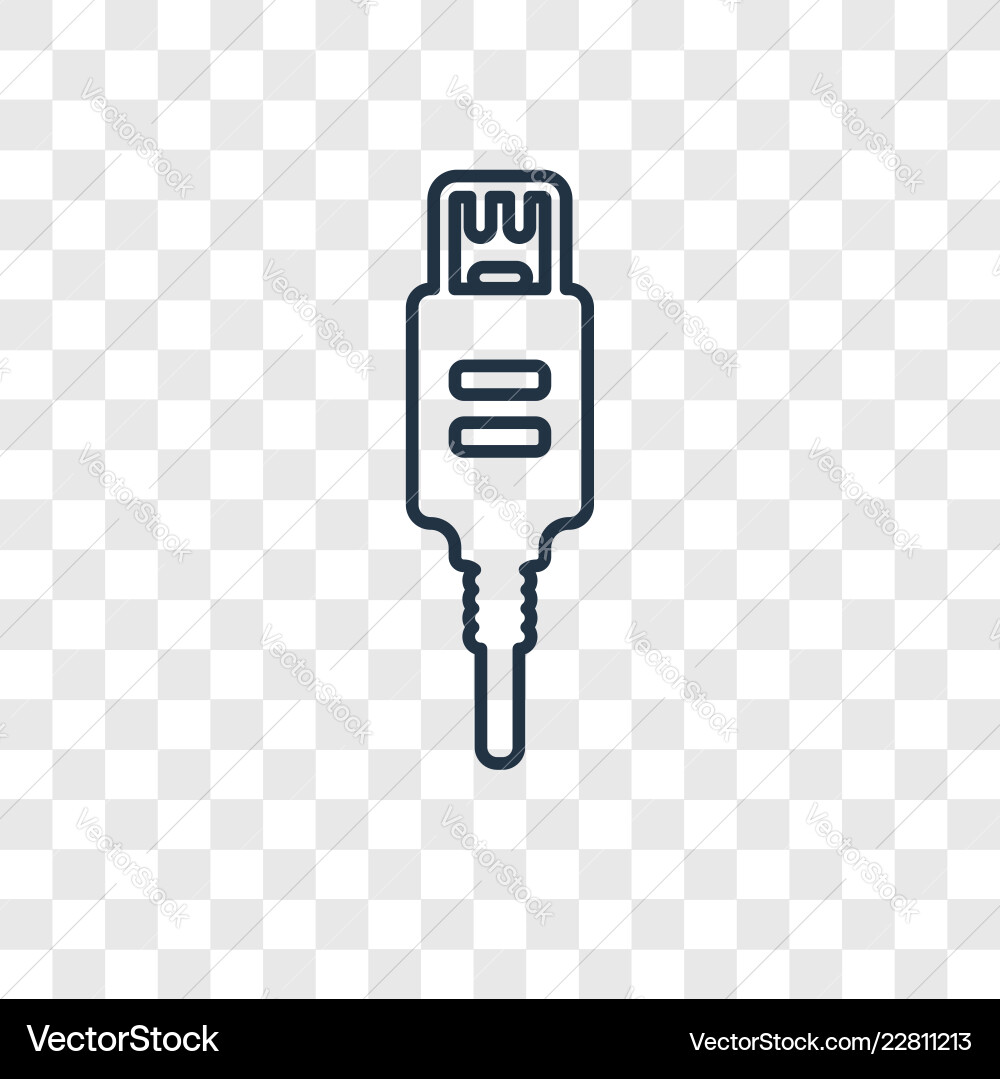 Usb concept linear icon isolated on transparent Usb concept linear icon isolated on transparent vector image