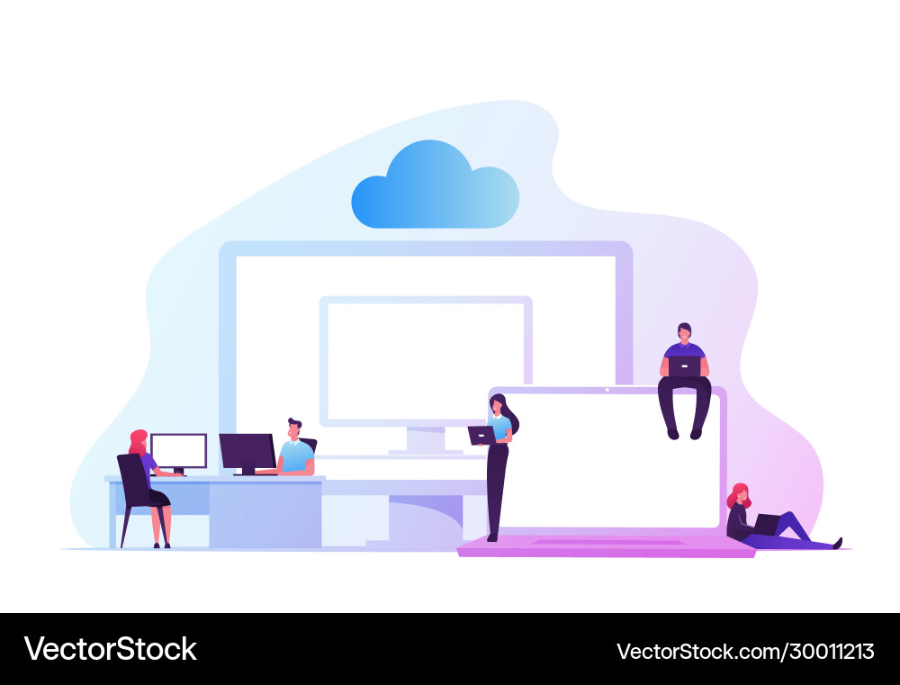 Virtual Machines & Cloud Computing vector image