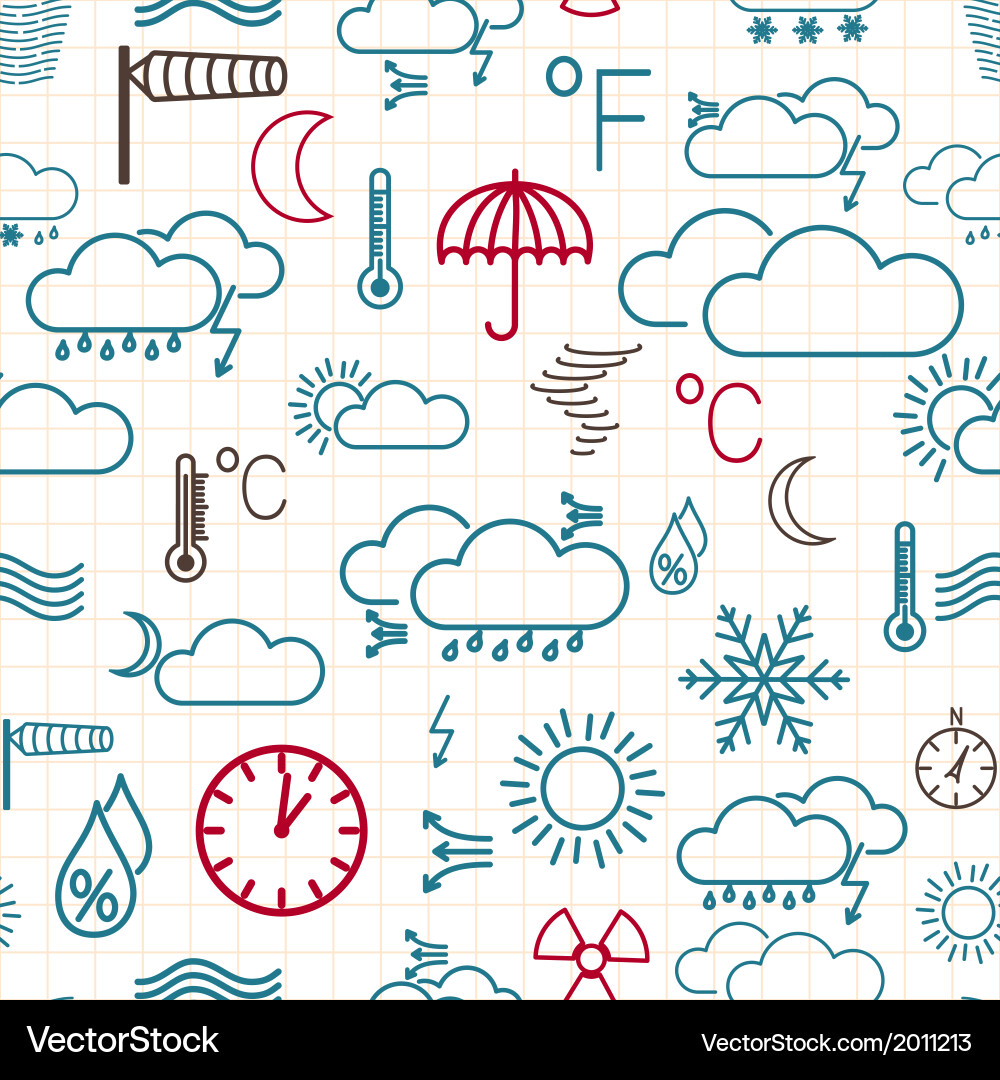 Weather Symbols Pattern vector image