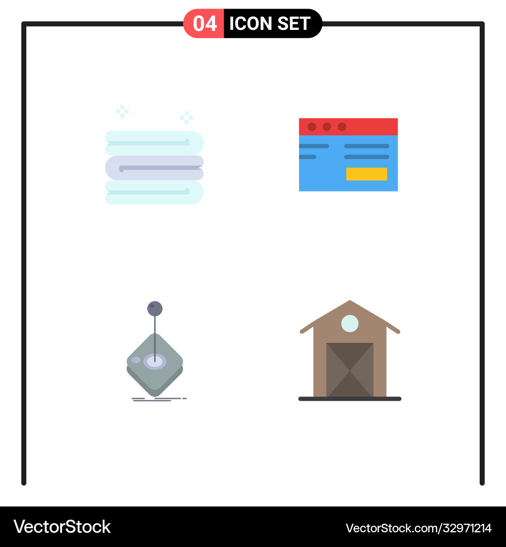 4 universal flat icons set for web and mobile Vector Image