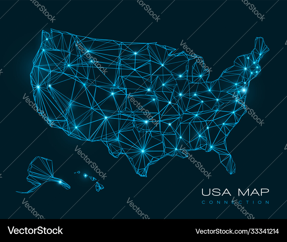 Abstract Network Map Background vector image