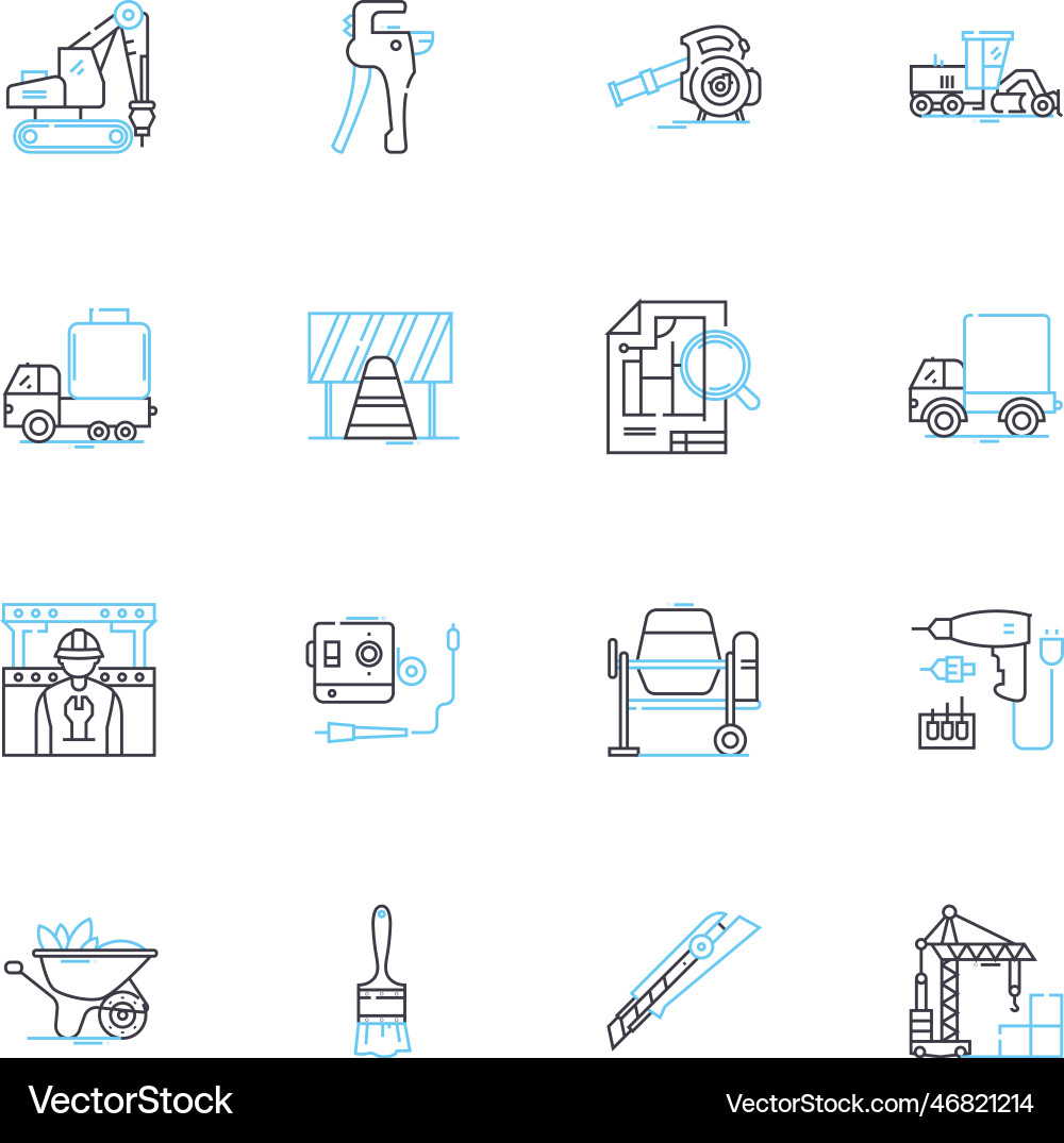 Building linear icons set architecture Building linear icons set architecture vector image