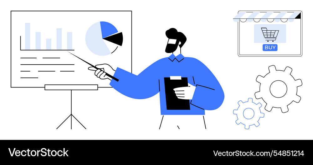 Business presentation on data analysis with e Business presentation on data analysis with e vector image