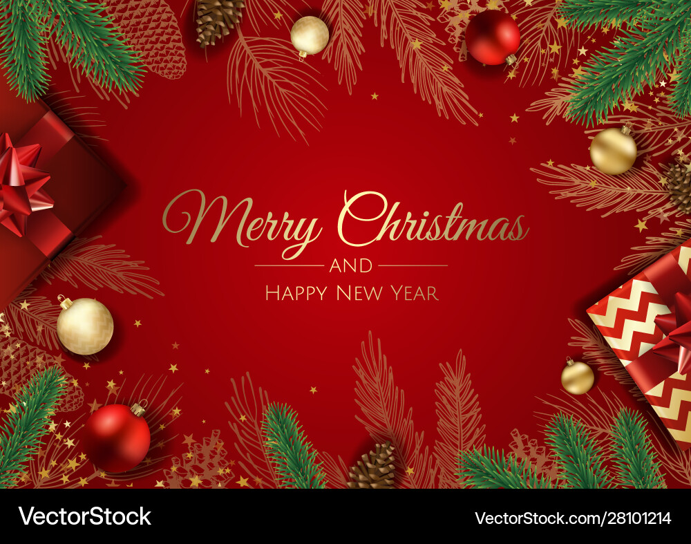 Christmas greeting card with tree Christmas greeting card with tree vector image