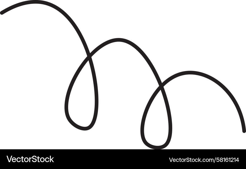 Continuous Curved Line with Loops Vector Image
