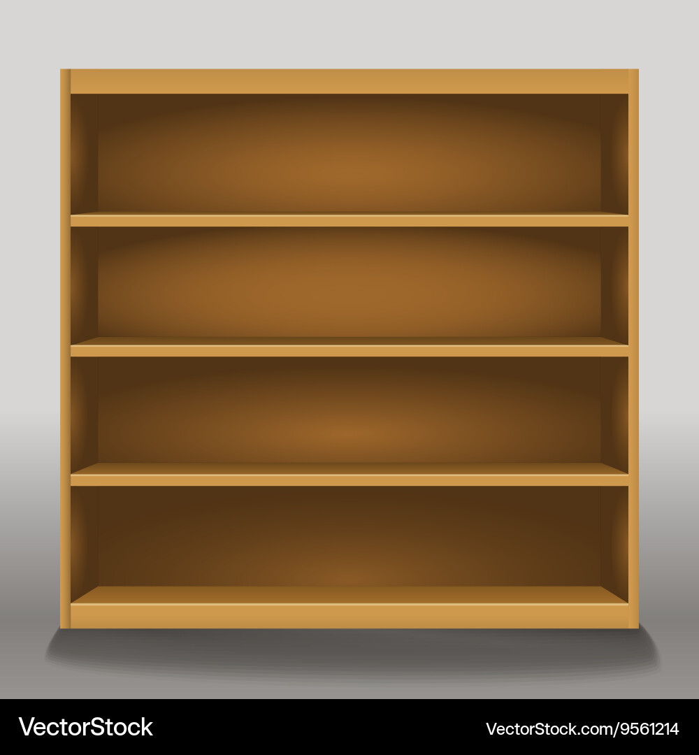 Empty shelves template for a content – Royalty-Free Vector | VectorStock, image size:1000x1080
