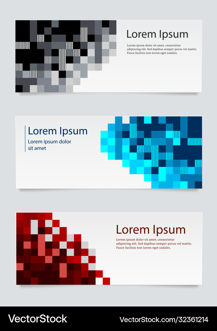 Geometric Square Background Set vector image