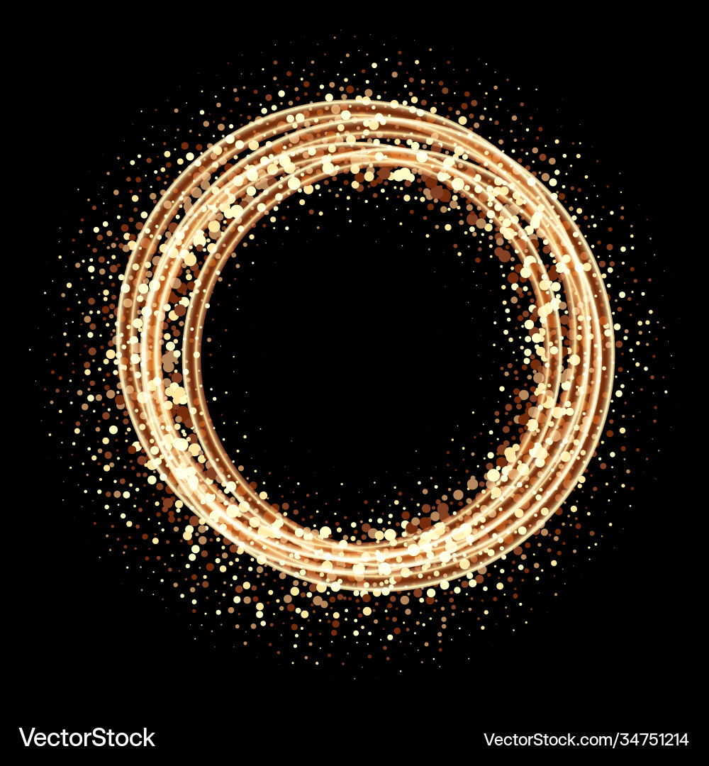 Golden ring luxury sparkling frame Royalty Free Vector Image