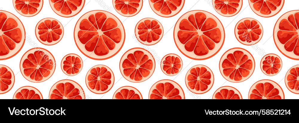 Grapefruit Slice Seamless Pattern Vector Image