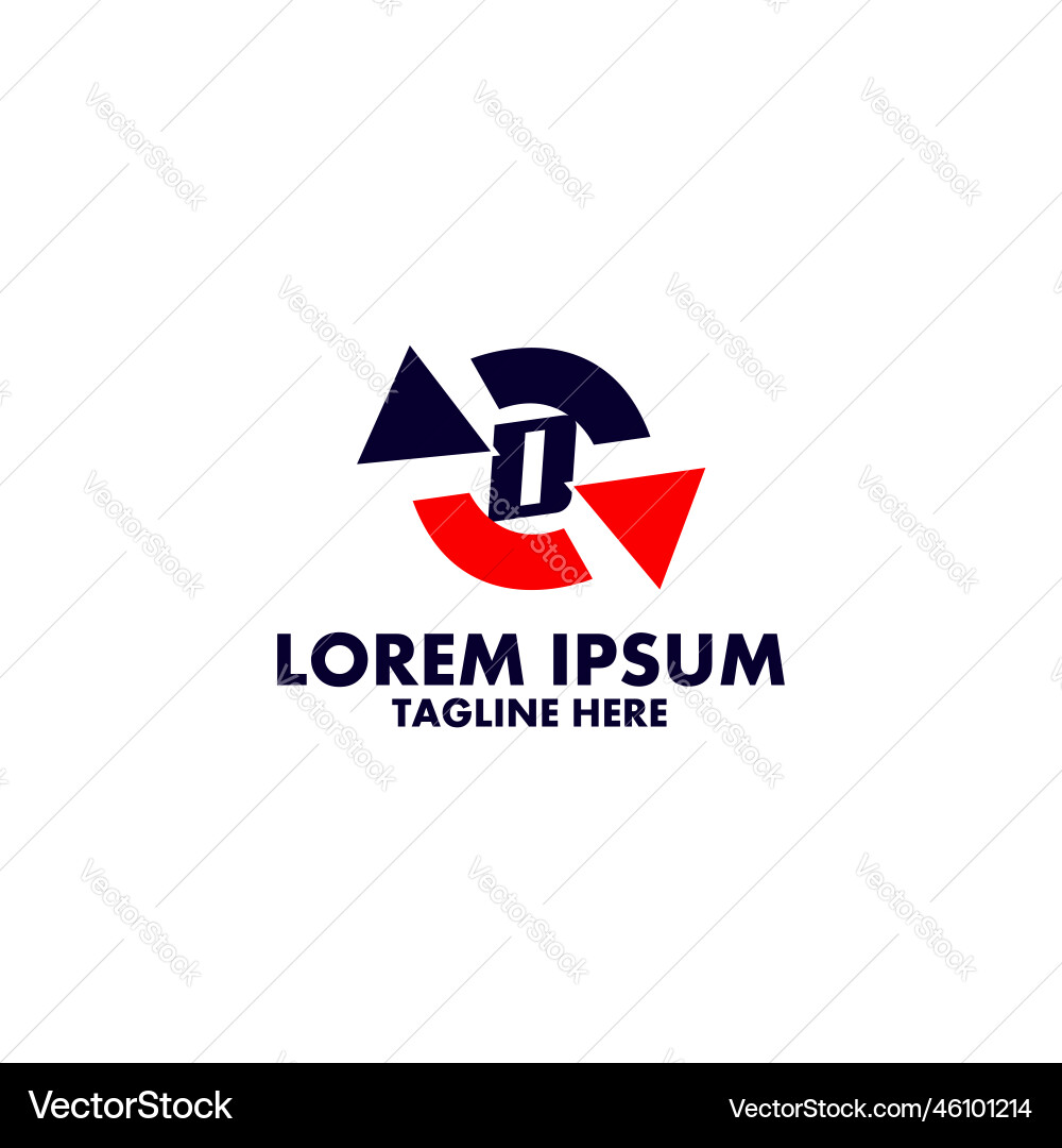 Initial letter d with dart arrow target logo Initial letter d with dart arrow target logo Vector Image
