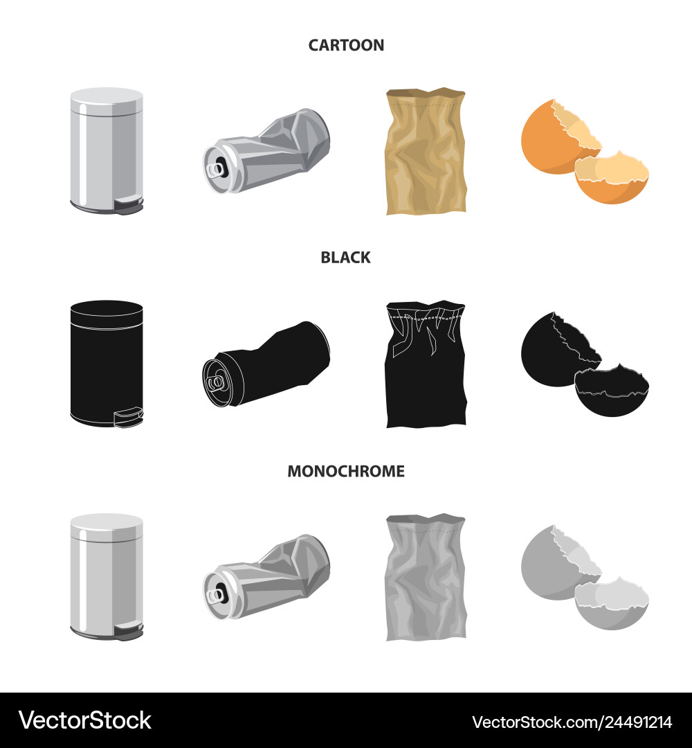 Isolated object of dump and sort icon collection vector image