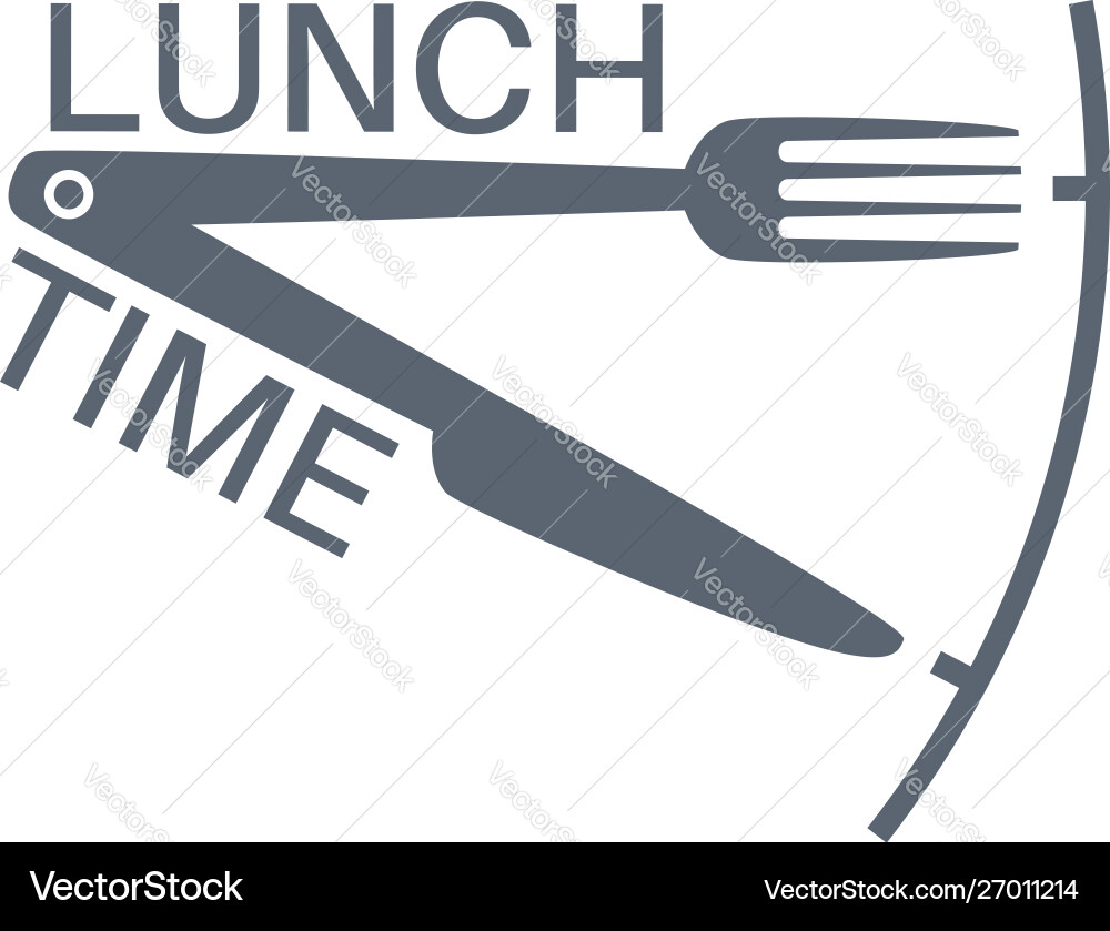 Lunch time text with fork and knife Lunch time text with fork and knife vector image