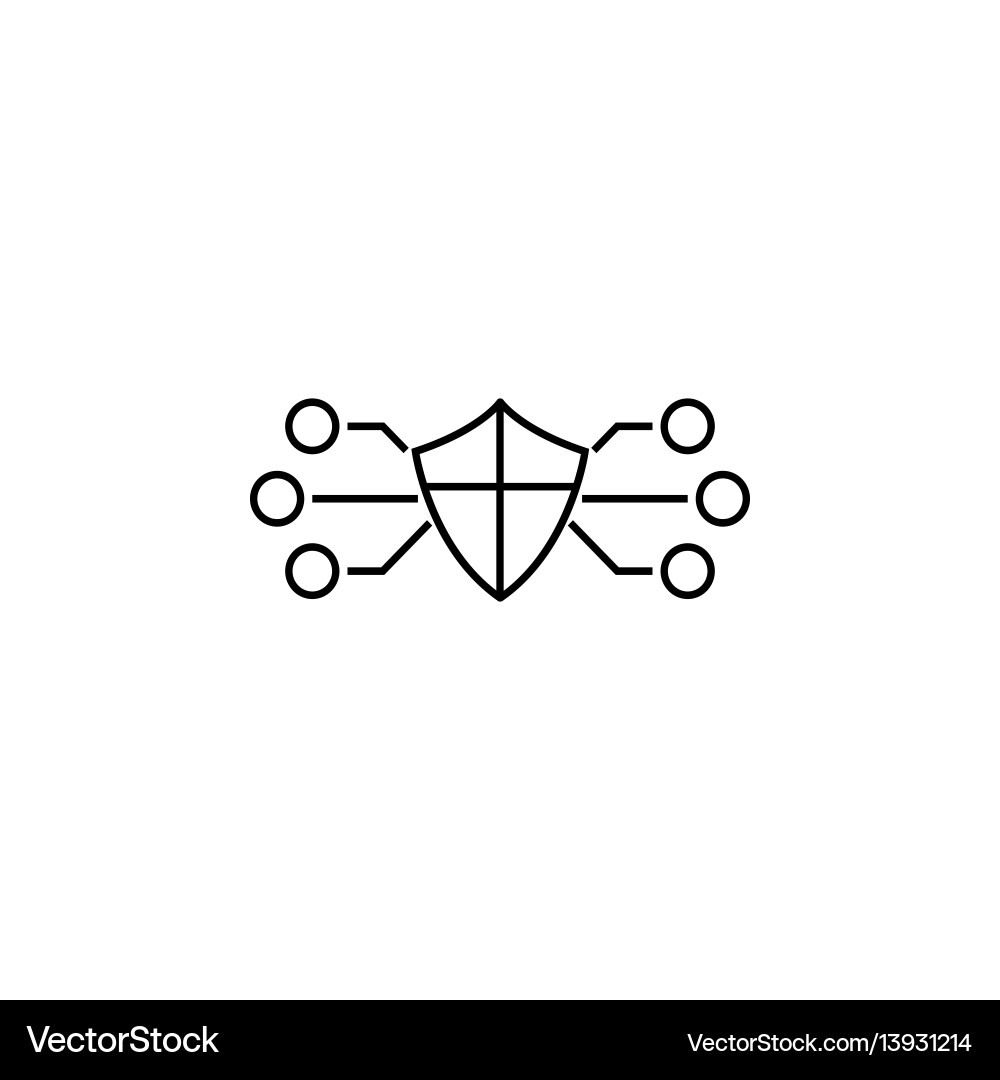 Network protection line icon Network protection line icon vector image