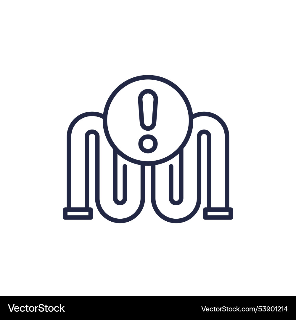 Pipe with problem icon line vector image