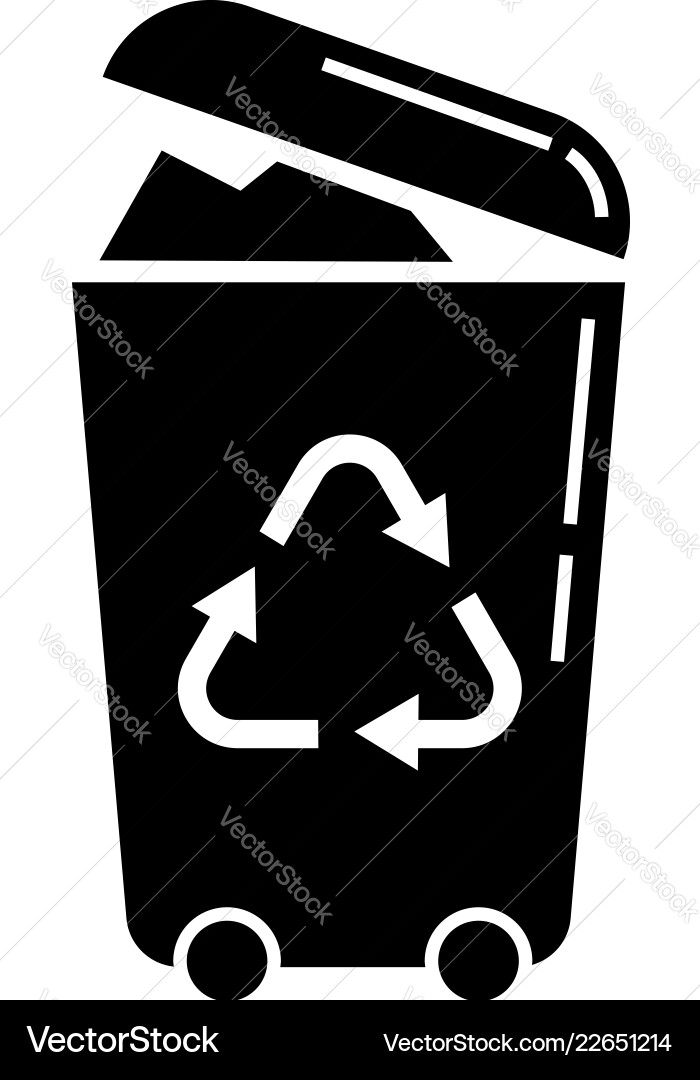 Recycle trash can icon simple style Vector Image
