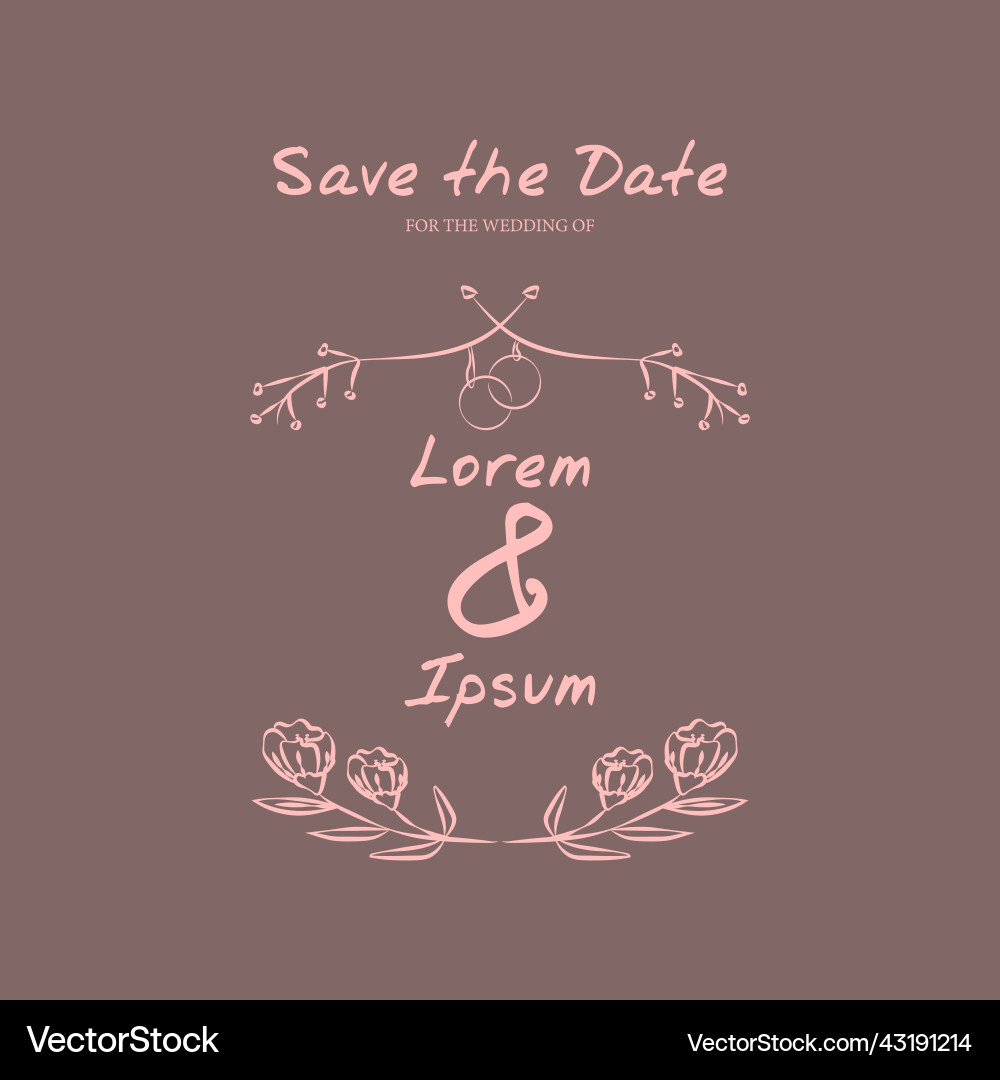 Save the date monogram design isolated vector image