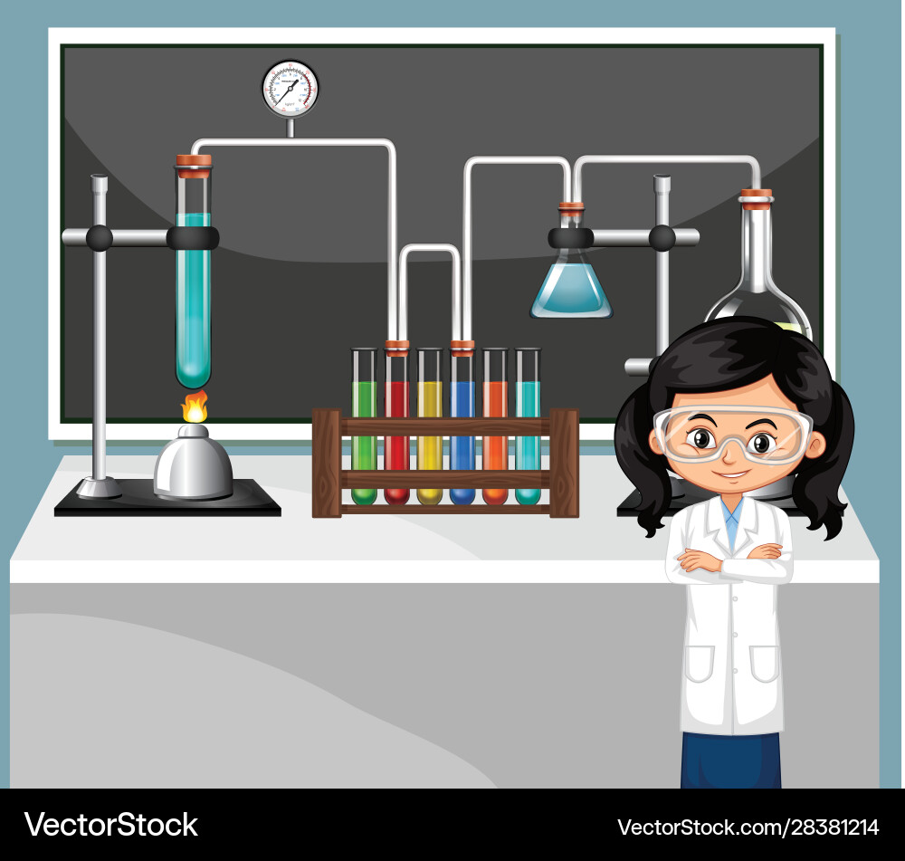 Scientist working in lab Scientist working in lab Vector Image