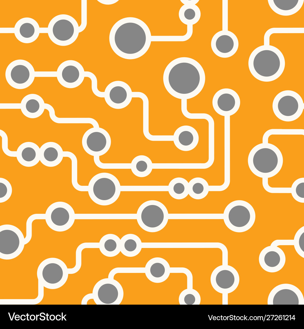Seamless retro circuit pattern vector image