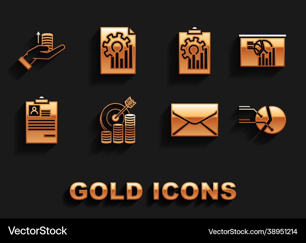 Set target with coin symbol board graph chart Set target with coin symbol board graph chart vector image
