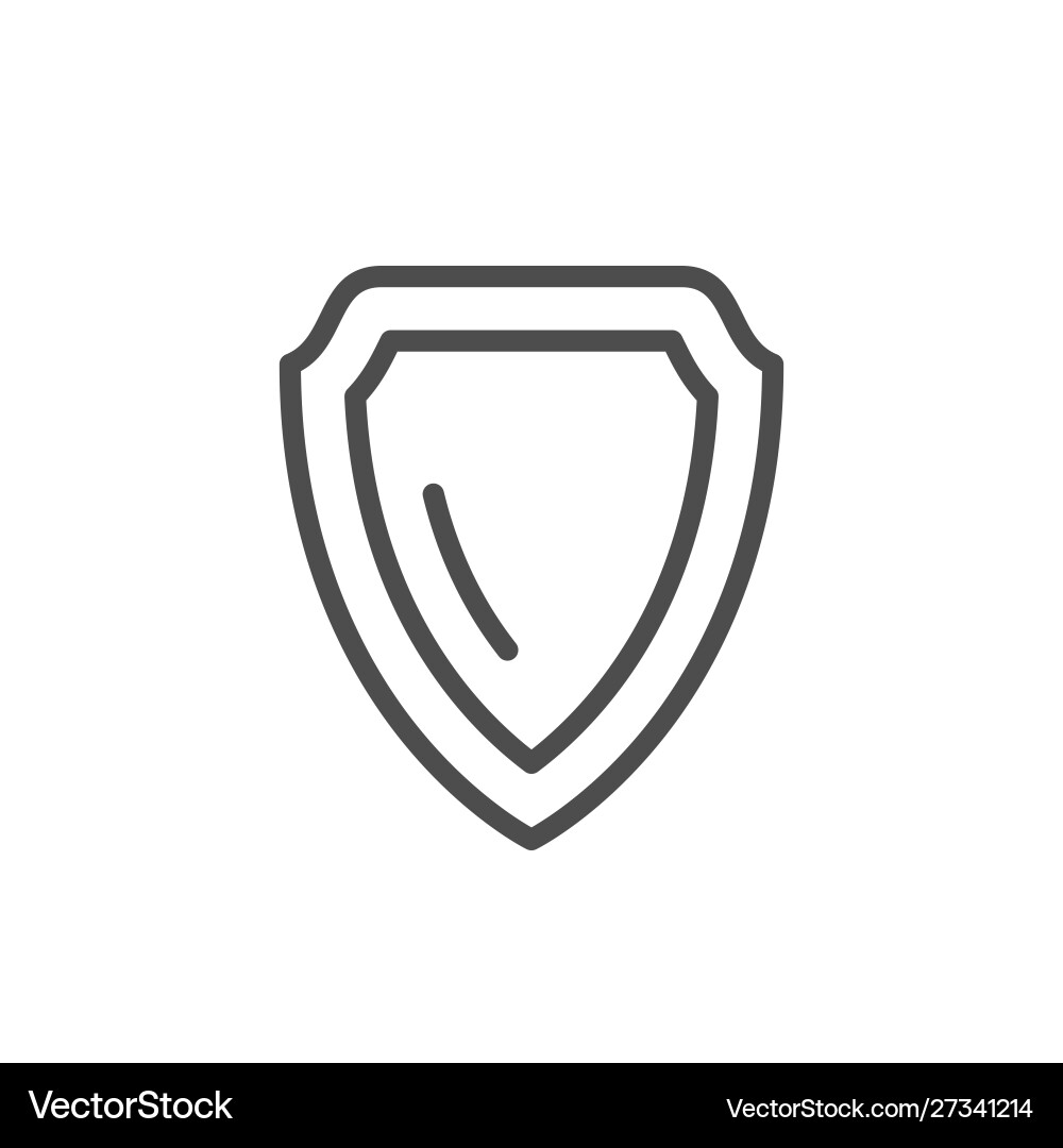 Shield line icon and security concept Shield line icon and security concept vector image