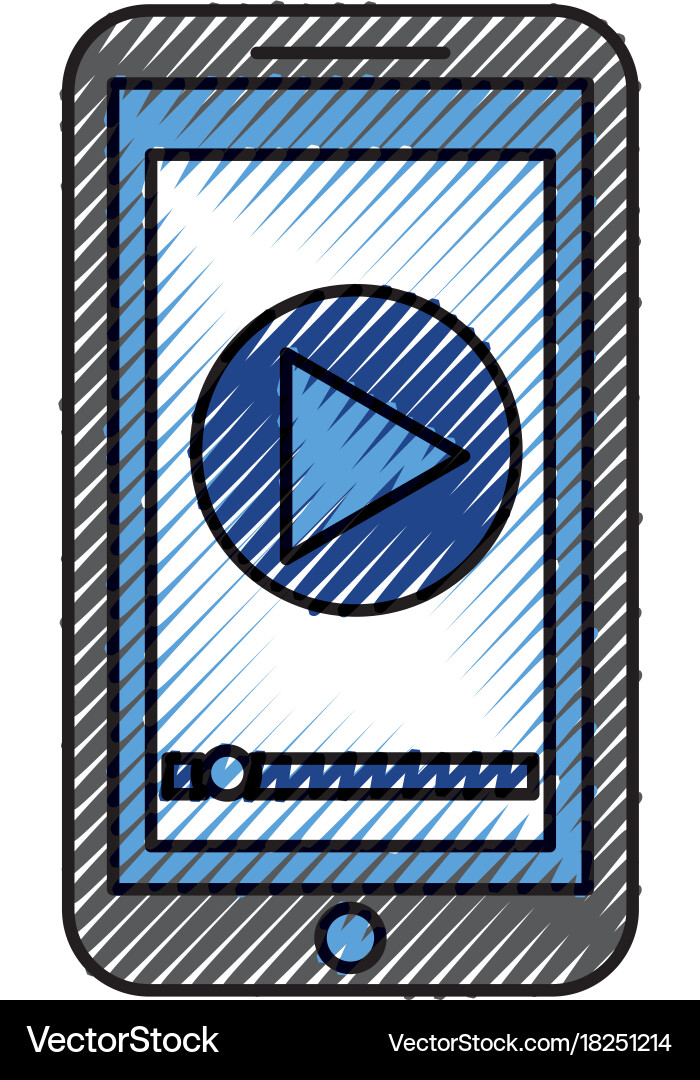 Smartphone player button app connection internet Vector Image