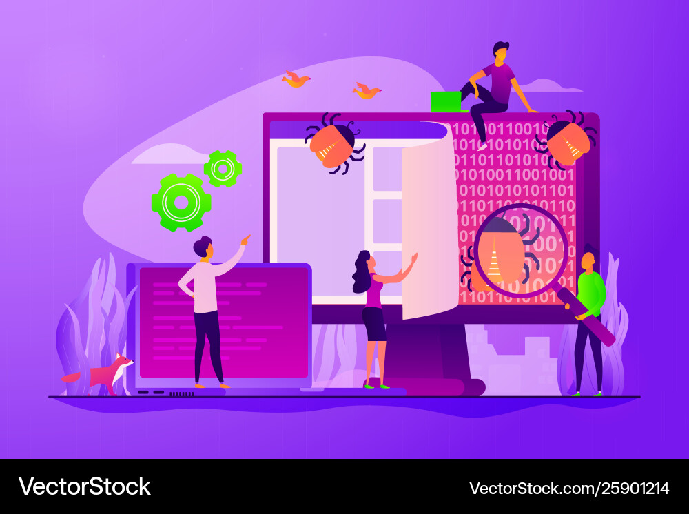 Software Testing & Protection vector image