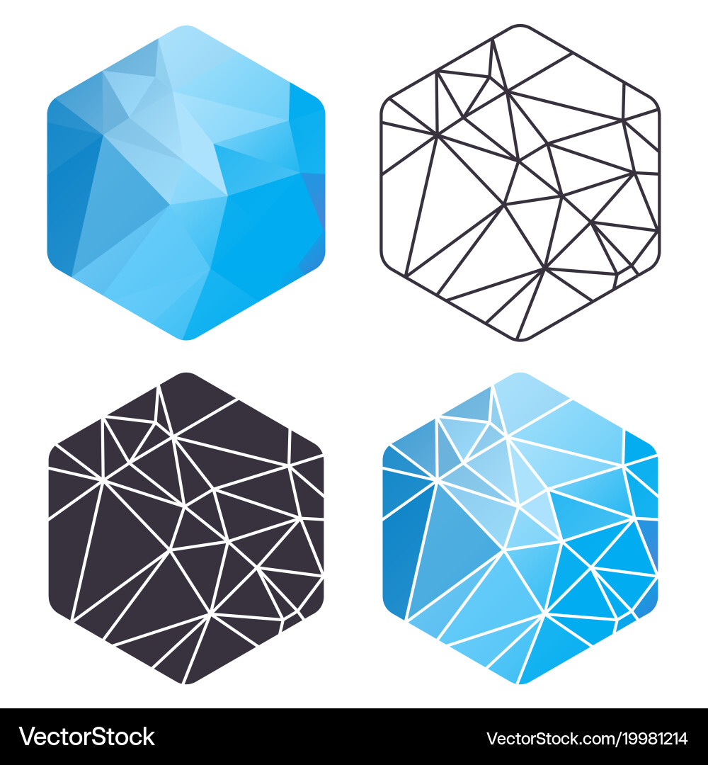 Triangle hexagon set Vector Image