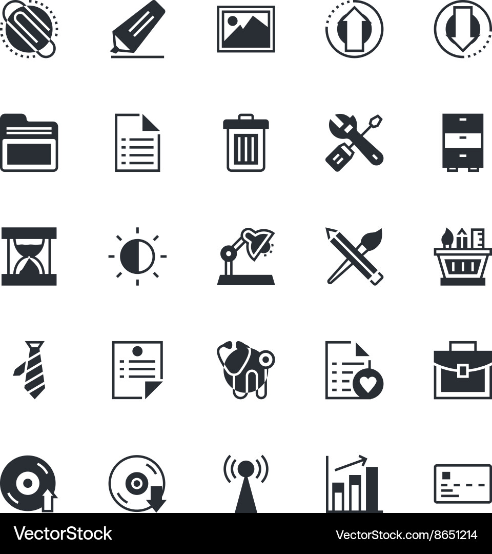 Web & UI Icon Set - Digital Tools vector image
