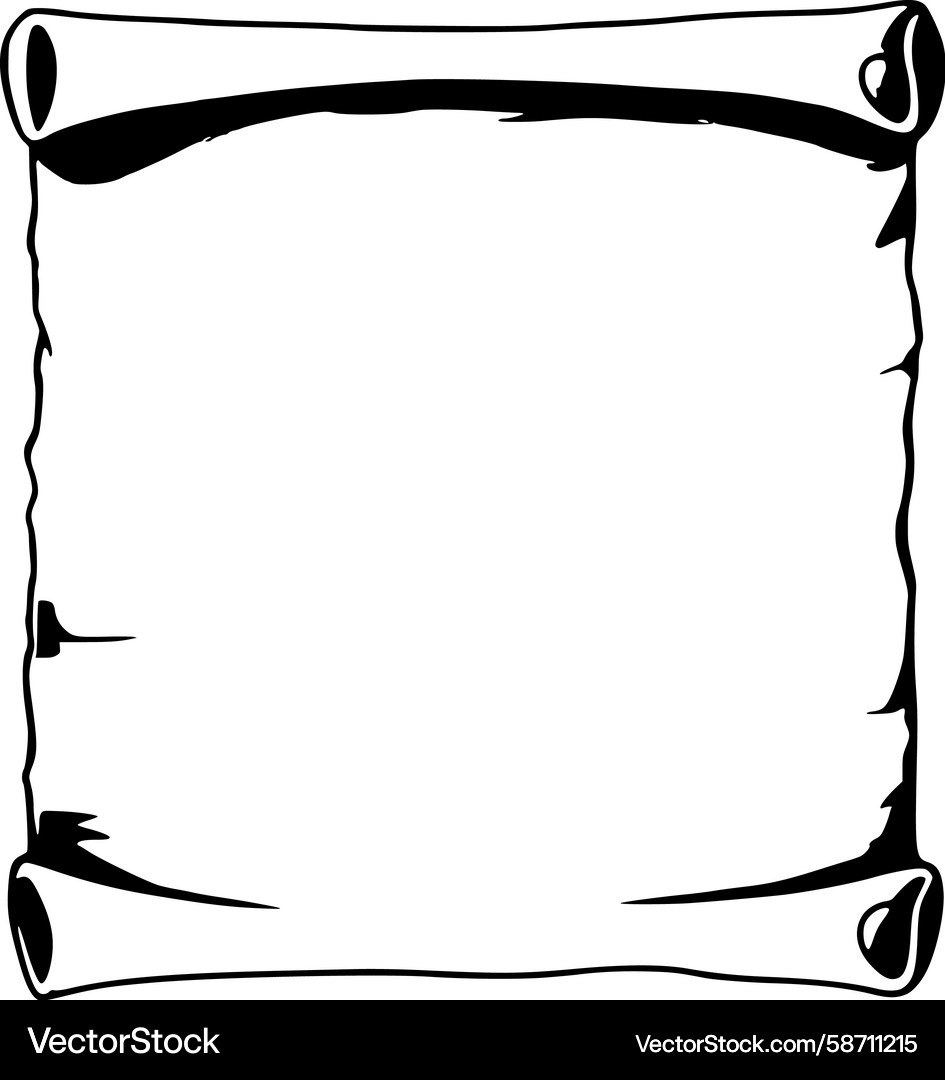 Aged parchment scroll frame Vector Image