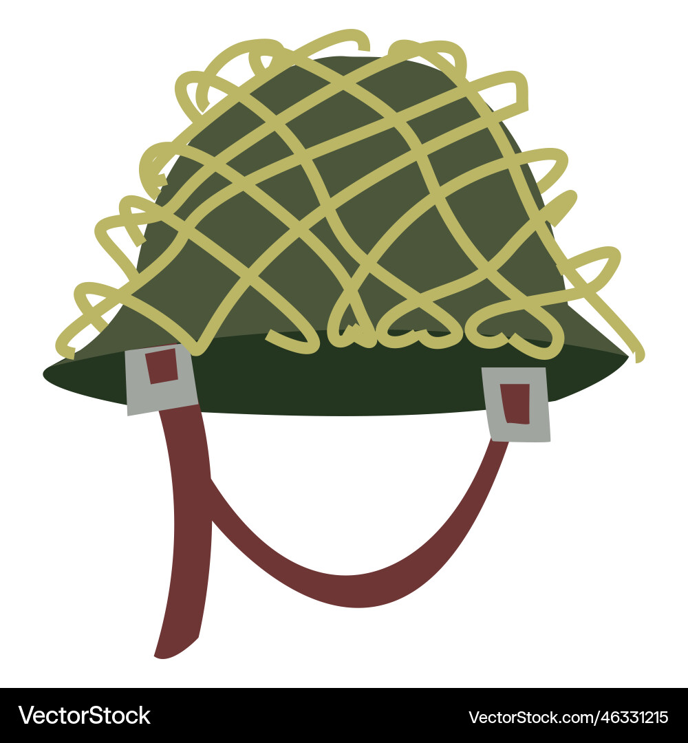 Army helmet with net Army helmet with net Vector Image