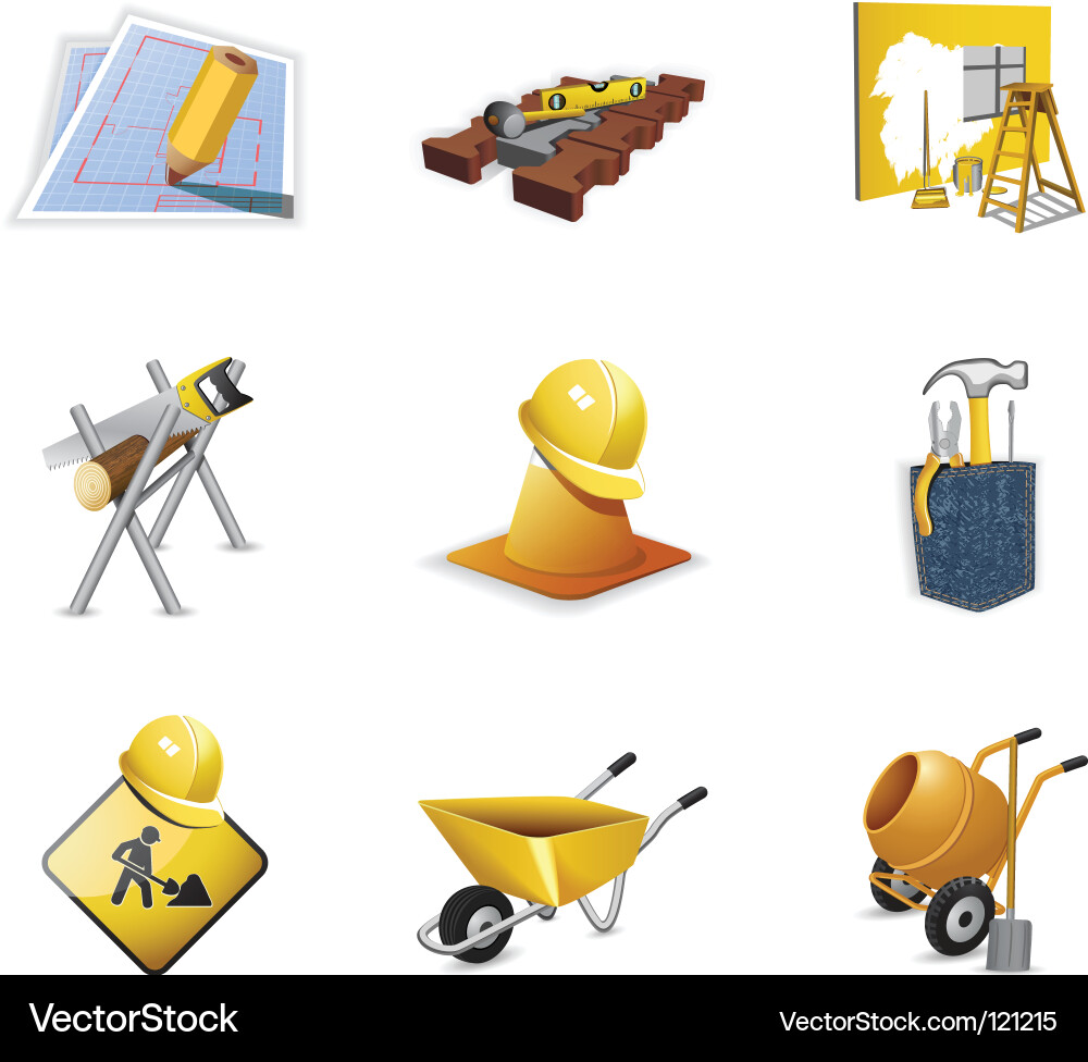 Baustellenwerkzeuge Vektorbild