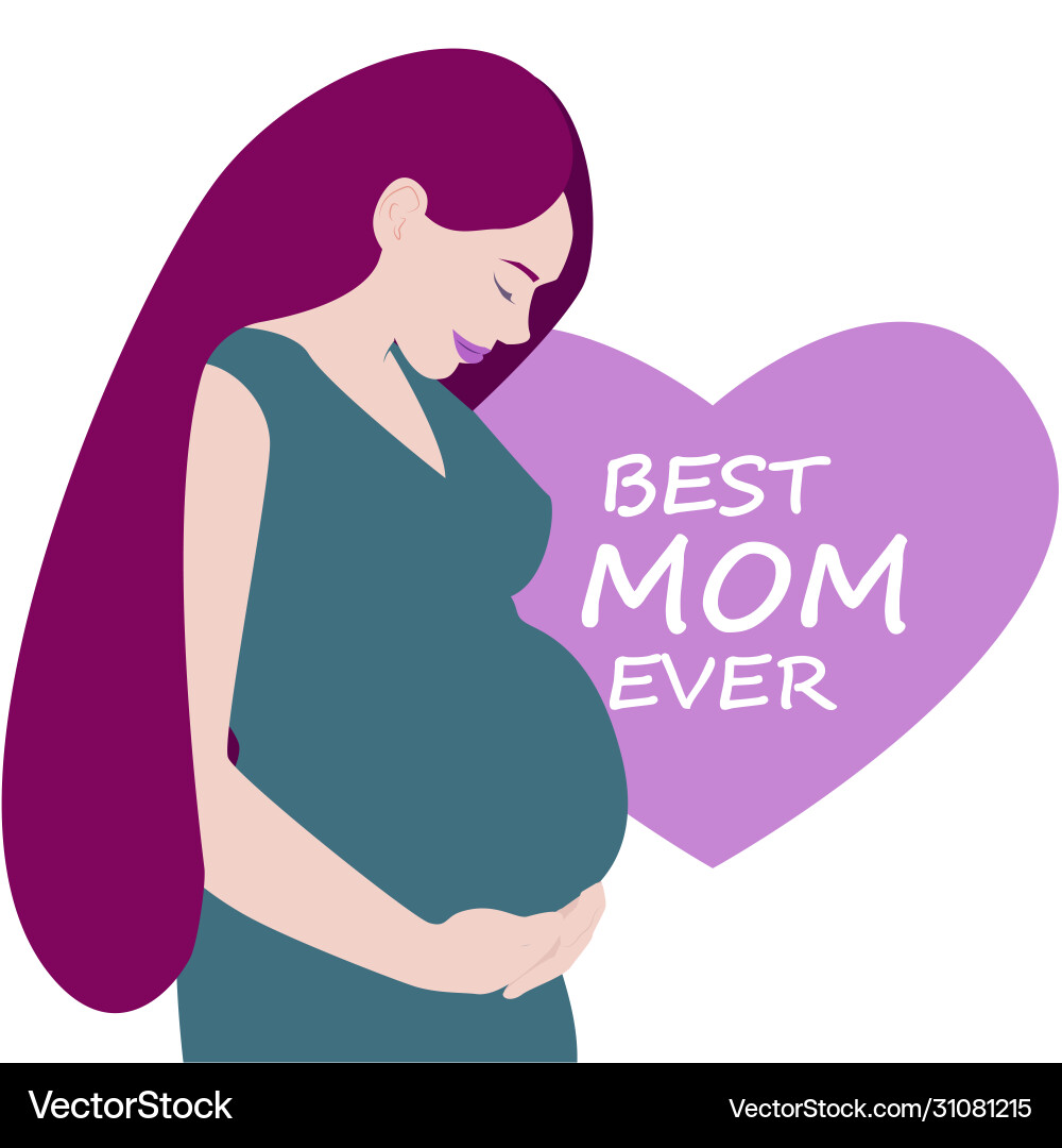 Beautiful pregnant woman feels her bathe Beautiful pregnant woman feels her bathe vector image