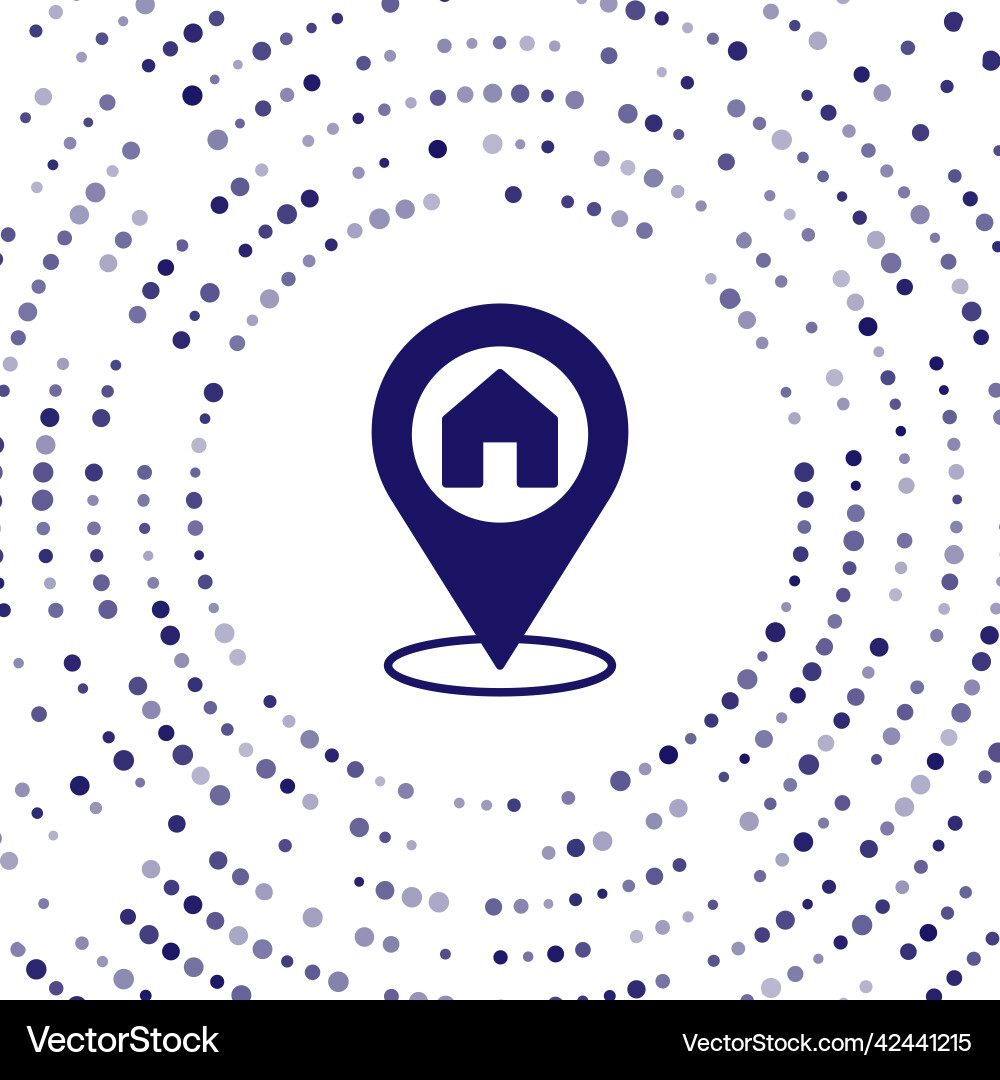 Blue map pointer with house icon isolated on white Blue map pointer with house icon isolated on white vector image