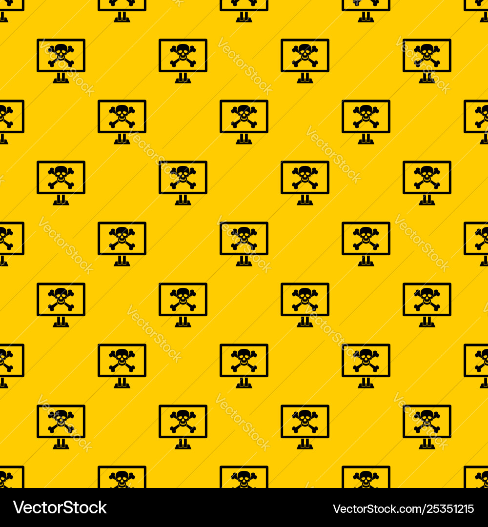 Computer monitor with a skull and bones pattern Computer monitor with a skull and bones pattern vector image