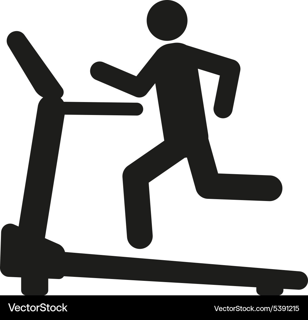 Cross trainer machine icon running symbol vector image