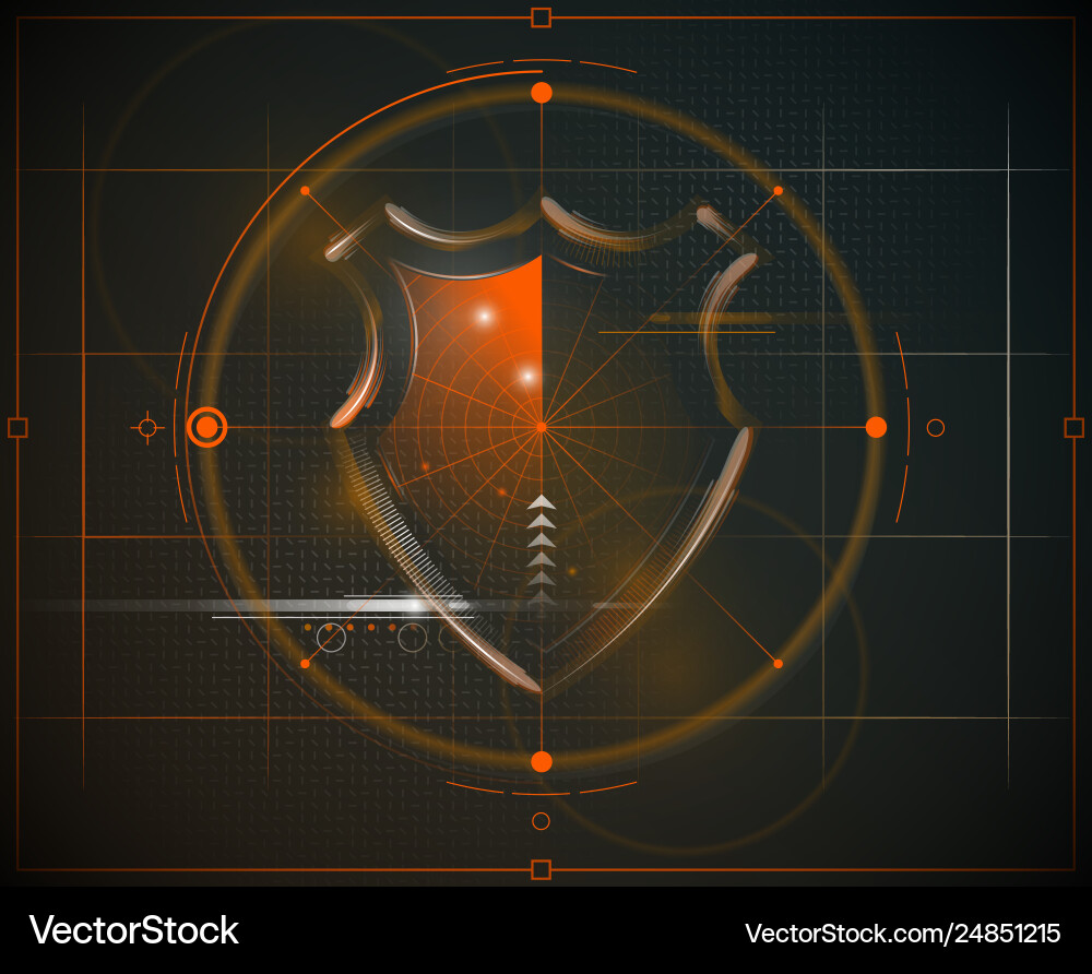 Cyber security shield with digital data background Cyber security shield with digital data background vector image