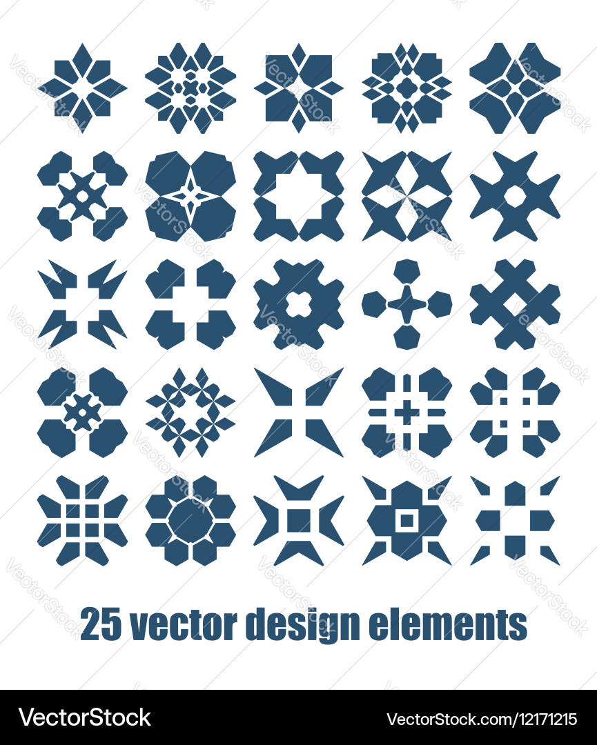 Design elements set abstract symbols collection Vector Image