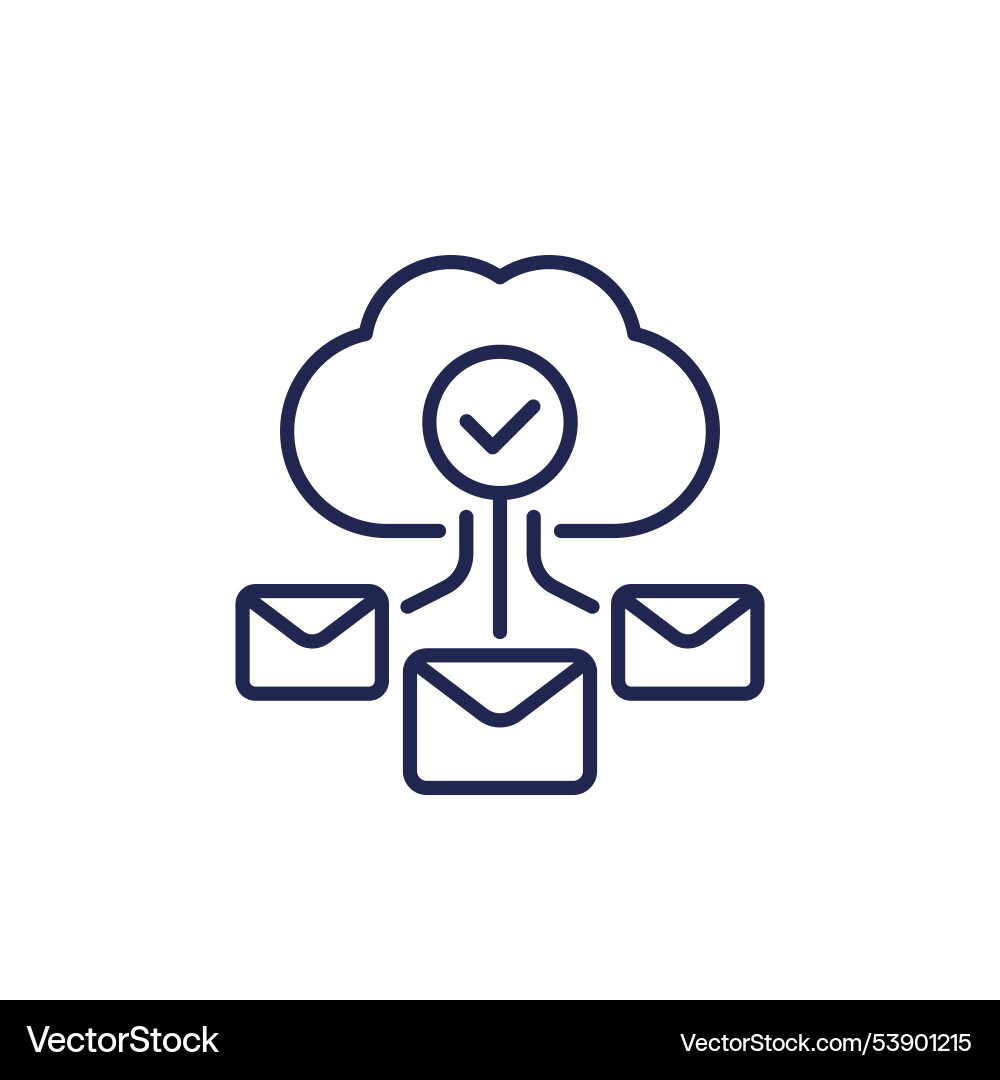 Email automation saas line icon vector image