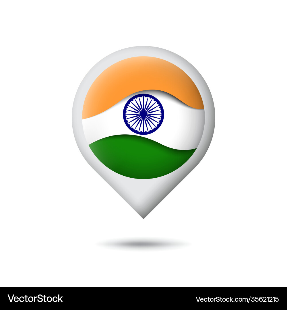Indien-Flagge-Symbol in Formzeigerkarte Indien-Flagge-Symbol in Formzeigerkarte vektorbild
