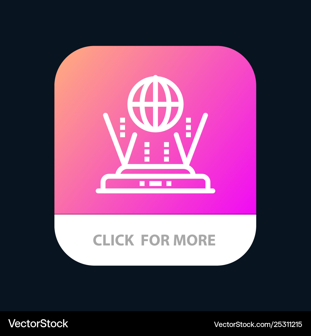 Internet globe router connect mobile app button Internet globe router connect mobile app button vector image
