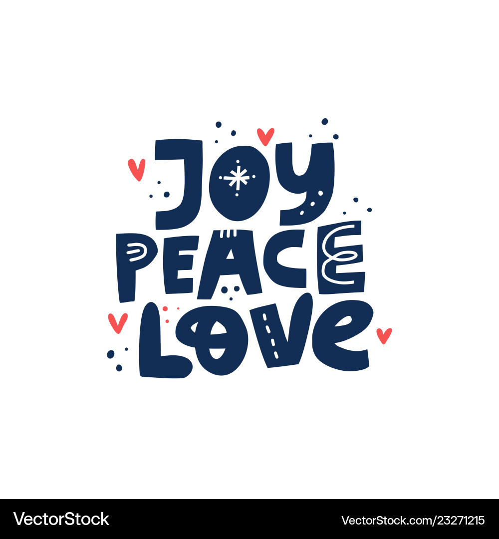 Joyful Peace & Love Lettering Vector Image
