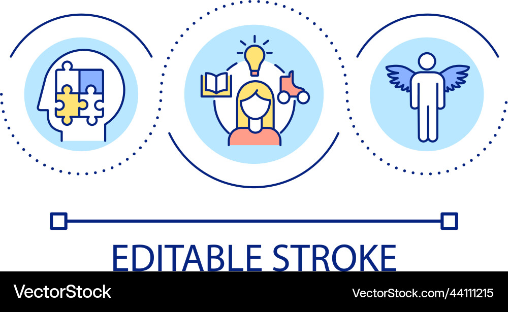 Learn new hobbies loop concept icon Learn new hobbies loop concept icon Vector Image
