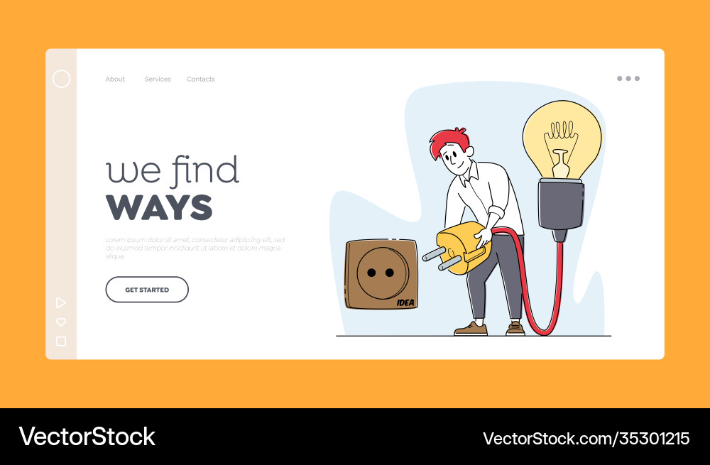 Man work on project searching for creative idea Man work on project searching for creative idea vector image