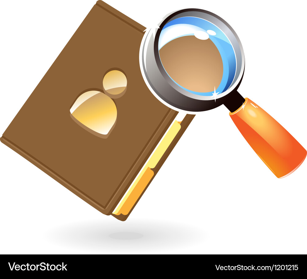Notebook and lens concept Vector Image