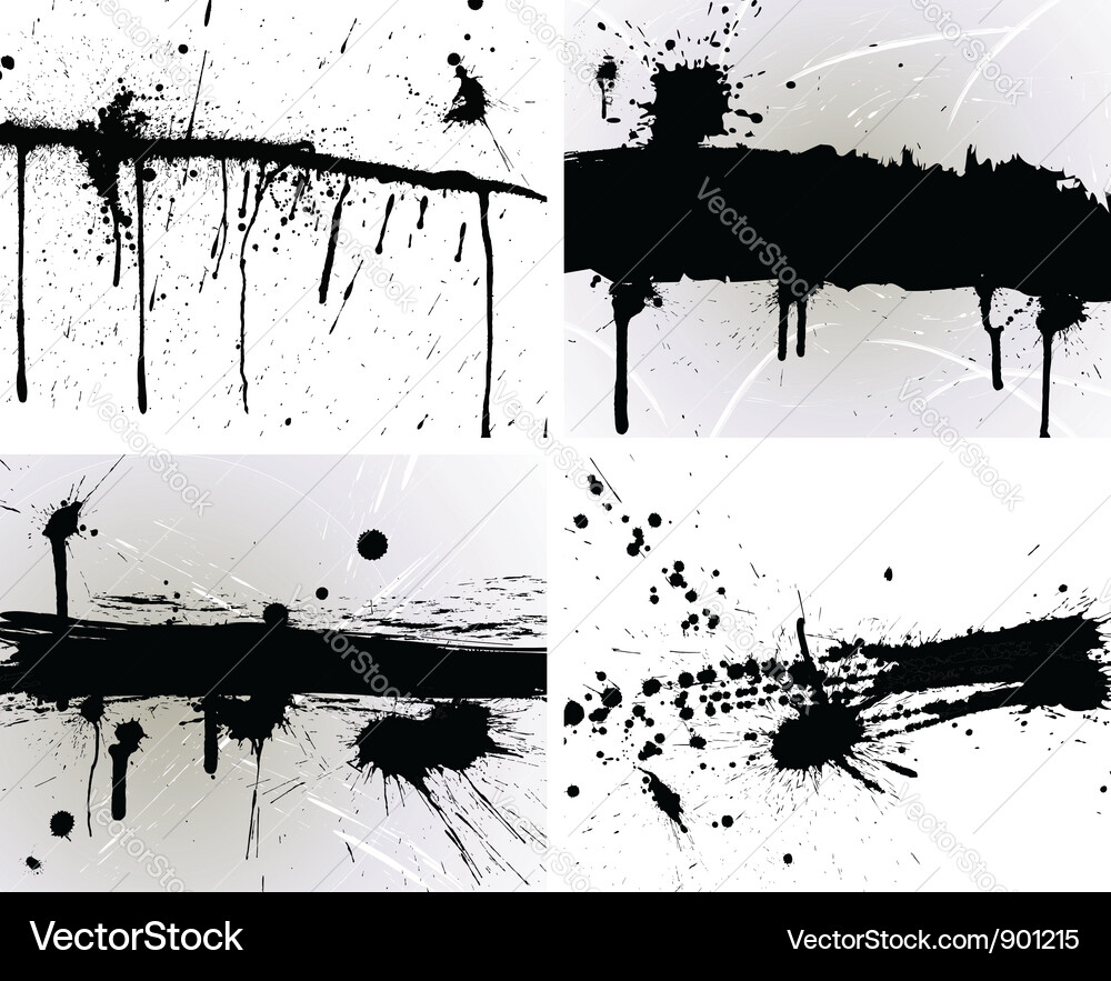 Paint Splatter Background Set vector image