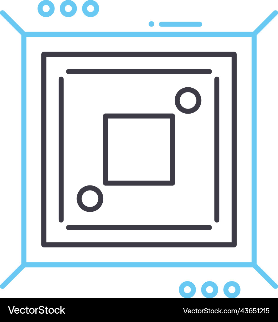 Processor unit line icon outline symbol Vector Image
